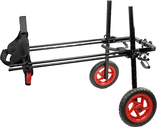 Vista 5 de Best Friend Mobility Pro Series - Silla de ruedas para perro con patas traseras, marco de fibra Hyperlight con ruedas de espuma todo terreno