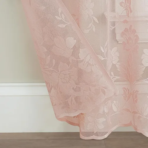 Vista 6 de Waverly Sherry Cortina de encaje ligera y elegante con bolsillo para varilla, cortina de ventana floral para sala de estar (1 panel), 54 x 63