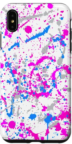 Vista 11 de iPhone 16 Rosa + Azul + Gris Blanco Patrón de salpicaduras de pintura