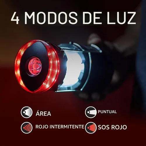 Vista 4 de EVEREADY Linterna de campamento de 360 LED (paquete de 2), linternas LED plegables, kits de supervivencia resistentes para huracanes, luz de Negro