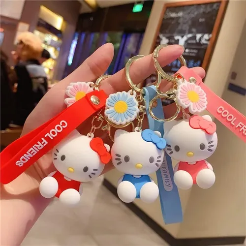 Vista 2 de CmfyArt Llavero creativo para niñas y mujeres lindo kawaii con lazo para gato gato gatito para novia San Valentín Navidad cumpleaños bolsa de regalo