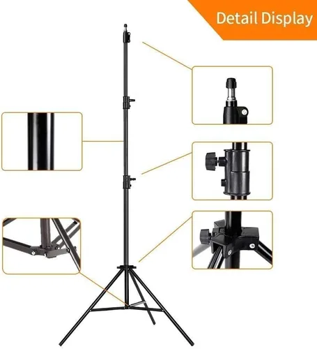 Vista 2 de Phone Tripod Stand 7 Feet Adjustable,Phone Holder Included, Foldable Legs