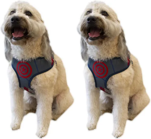 Vista 6 de Marvel Comics para mascotas - Arnés de Capitán América para perros, tamaño grande El mejor arnés de Avengers Infinity War para todos los perros