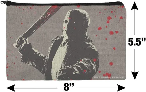 Vista 4 de GRAPHICS & MORE Friday the 13th Jason - Bolsa organizadora de maquillaje con personajes