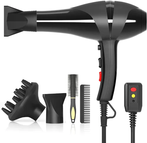 Vista 7 de Secador de Pelo, Secador Iónico Profesional con Difusor para Cabello Rizado, 2400W Potente Secador de Pelo de Secado Rápido para Mujeres y Hombres