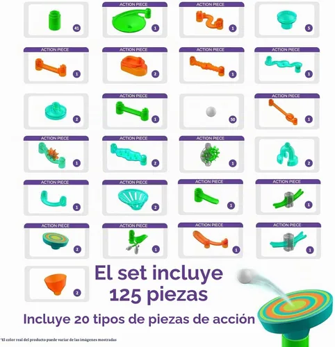 Vista 2 de Marble Genius Marble Run Stunts Super Set, 125 piezas