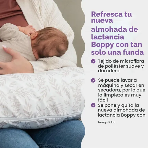 Vista 2 de Funda para Almohada de Lactancia Boppy - Suave, Lavable y Hipoalergénica de Microfibra para Almohada de Bibernón y Lactancia