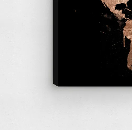 Vista 6 de The Oliver Gal Artist Co. Maps - Lienzo decorativo para pared, diseño de cobre, decoración del hogar, 15 x 10 pulgadas, bronce, negro