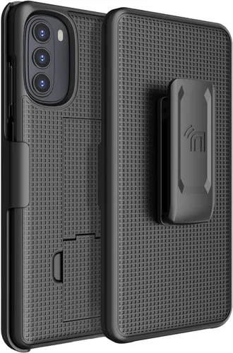 Vista 2 de Combo de funda para Motorola Moto G 5G 2022 Funda de teléfono con clip para cinturón - Negro