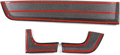 Vista 7 de YIWANG Cubierta de panel de decoración de consola central de fibra de carbono 100% real, 3 piezas para Porsche Panamera 2017-2020, accesorios