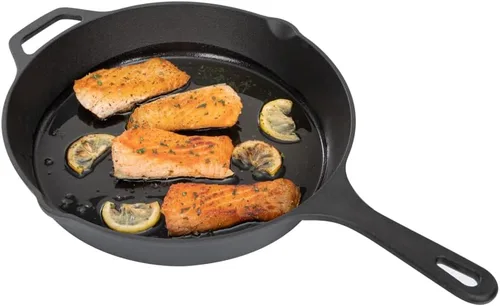 Vista 7 de Restaurantware Met Lux - Sartén sazonada de 6.5 x 10 x 1 pulgadas, 1 sartén resistente lista para horno, agujero para colgar, con boquilla