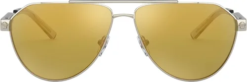 Vista 3 de Versace Gafas de sol para hombre marco dorado pálido lentes color marrón espejo dorado 2441in