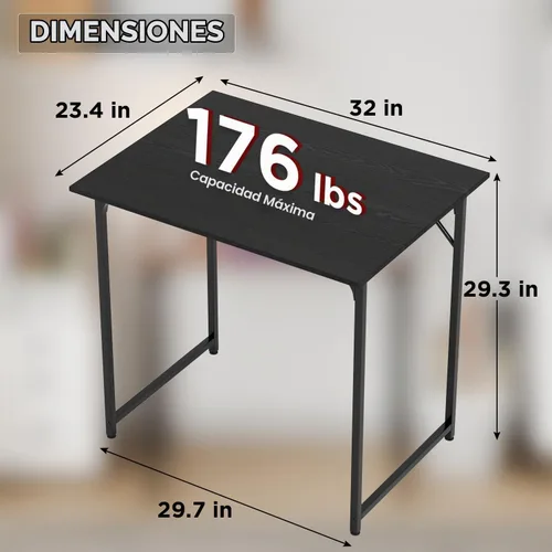 Vista 3 de FDW Escritorio pequeño de oficina de 32 pulgadas, escritorio de oficina en casa, escritorio de estudio para estudiantes/escritorio de estilo simple