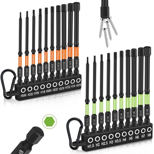 Vista 10 de Impact Torx - Juego de 20 puntas de destornillador magnético a prueba de manipulaciones de 1 y 2 pulgadas, puntas mecanizadas CNC T4-T40, puntas