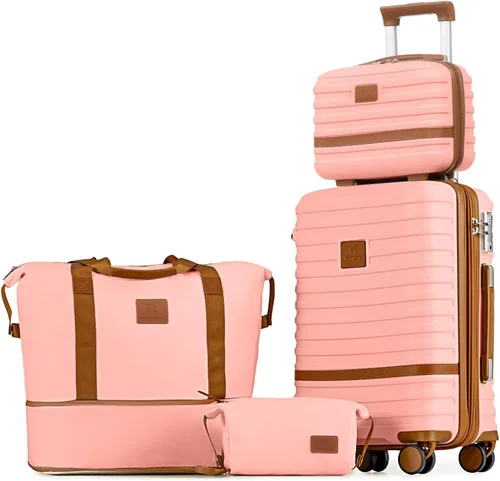 Vista 40 de Juego de maletas Joyway de 3 piezas, juego de maletas extensibles de cabina con rueda giratoria, juego de maletas de carcasa dura con candado TSA