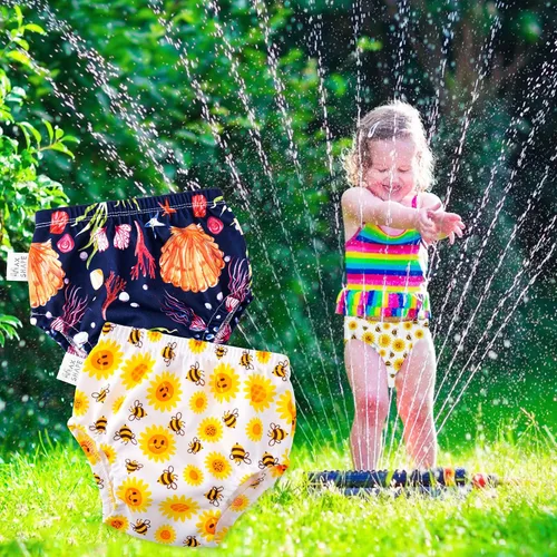 Vista 3 de Max Shape Ropa interior de goma impermeable para niños pequeños, ropa interior de entrenamiento de plástico para niños pequeños, cubierta de goma