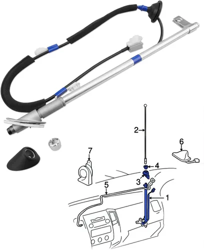 Vista 6 de ANODZU Conjunto de antena manual apto para Toyota Tacoma 1995-2004, contiene base de antena 86300-04050, tuerca de antena superior 86396-04010