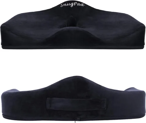 Vista 2 de Cojín ortopédico de espuma viscoelástica para silla de oficina, ciática, coxis de espalda, alivio del dolor de espalda, almohadas para sentarse
