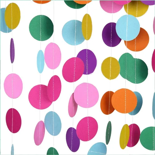 Vista 8 de MerryNine Guirnalda de papel de 5 unidades, guirnalda de papel con purpurina de 65 pies, decoración para colgar, pancarta para baby shower, blanco