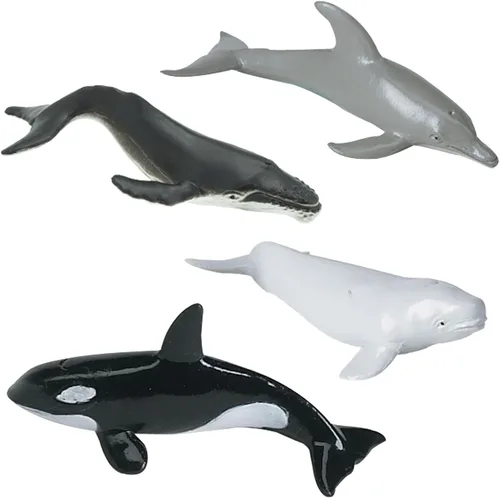Vista 3 de Safari Ltd. Bolsa a granel de ballenas y delfines – Juego de figuras de juguete de cetáceos en miniatura – 48 juguetes de juego para niños, niñas