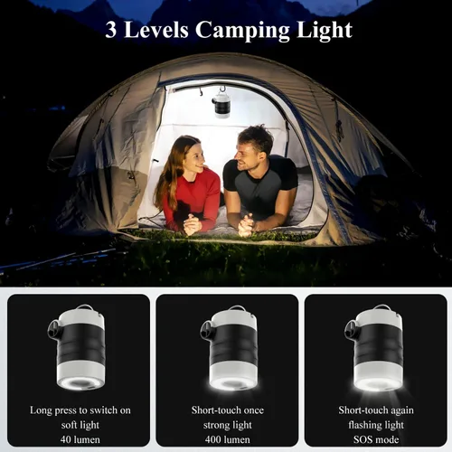 Vista 5 de Air Pump for Inflatables, Electric Air Pump with 1400 mAh Rechargeable Battery, Tiny and Portable Air Pump with Camping Light, Quick Inflate Deflate
