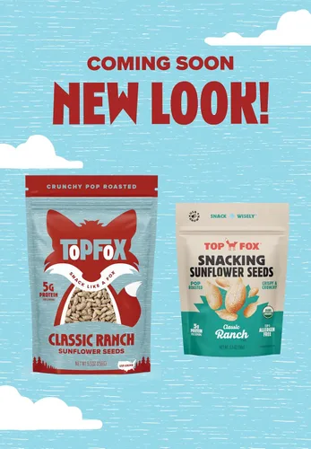 Vista 3 de Top Fox Snacks Ranch - Semillas de girasol para comer (5.5 onzas, paquete de 6) – Aperitivos amigables con la dieta cetogénica, aperitivos sin