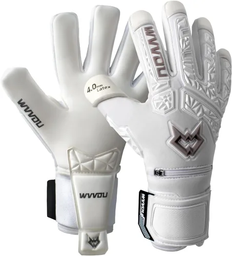 Vista 12 de WVVOU Guantes de portero de fútbol para adultos y jóvenes, guantes de portero de alto rendimiento con 5 protectores de dedos desmontables, guantes