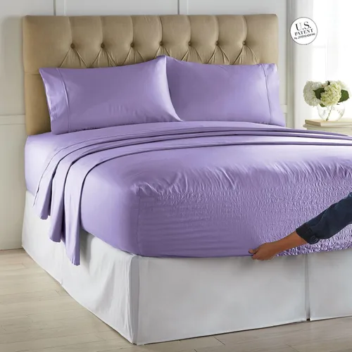 Vista 2 de BrylaneHome Bed Tite - Juego de sábanas de 500 hilos, tamaño matrimonial, color gris