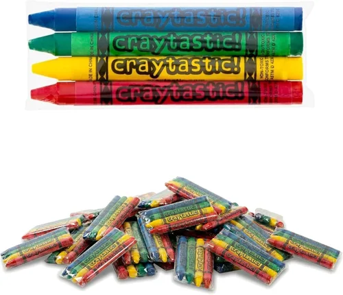 Vista 8 de Craytastic! 48 crayones a granel (12 juegos de 4 paquetes), paquete a granel de crayones para aula, niños, recuerdos de fiesta, paquetes de crayones