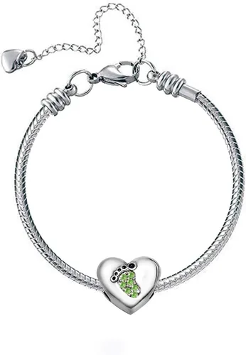 Vista 3 de KunBead Huellas de corazón con cuentas de cristal para niñas, cumpleaños y cumpleaños, Cristal