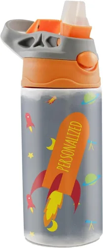 Vista 14 de All-Star Sports Orange – Diseño adhesivo – Botella de agua pequeña de 12 onzas con popote de silicona desplegable – Personalizar – Aislamiento