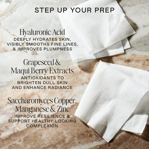 Vista 3 de NuFACE Prep-N-Glow - Toallitas faciales 2 en 1 exfoliantes + limpiadoras para eliminar el maquillaje, toallitas faciales de viaje con ácido