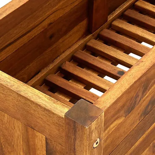 Vista 5 de vidaXL - Cama elevada para jardín, madera de acacia, 29.9 x 10.9 x 9.8 pulgadas