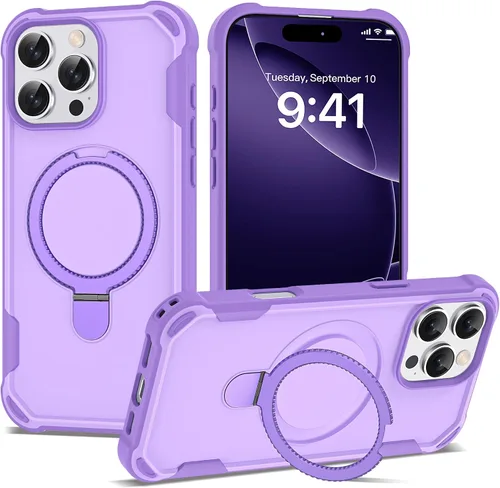 Vista 9 de Funda compatible con iPhone 12 y 12 Pro de 6.1 pulgadas con soporte de anillo magnético [protección militar contra caídas] [compatible con MagSafe]