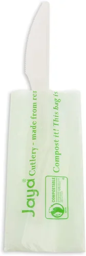 Vista 7 de Jaya Cubiertos 100% compostables de 6.5 pulgadas, tenedor, negro, caja de 1000