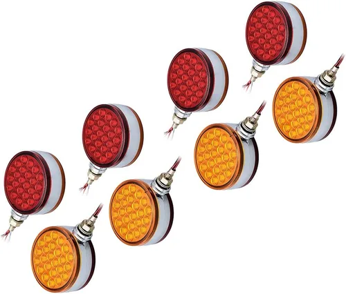 Vista 16 de Astra Depot 2 luces cuadradas de 51 LED para guardabarros de remolque, luces direccionales, doble cara, pedestal, luz de esquina, reflector, doble