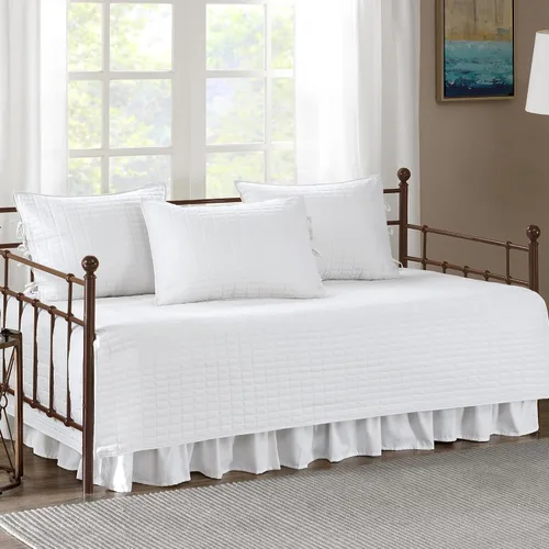 Vista 16 de Comfort Spaces Funda para sofá cama de lujo de doble cara - Acolchado, ropa de cama acogedora para todas las estaciones con falda de cama, fundas a