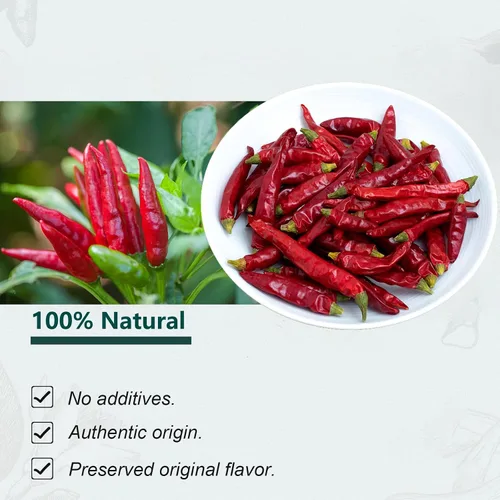 Vista 3 de Pimiento rojo seco, chiles secos enteros, chiles secos rojos de 4.23 onzas, bolsa resellable, pimientos secos para curry, tofu, sopas, olla caliente
