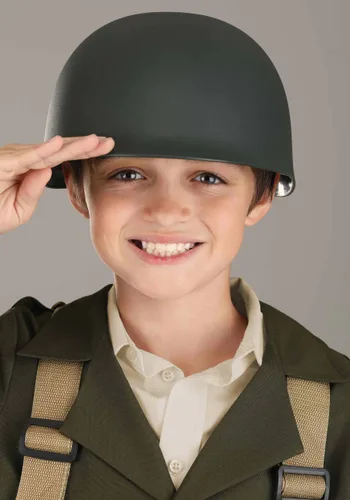 Vista 4 de Disfraz Deluxe de Soldado de la Segunda Guerra Mundial para Niños Multicolor