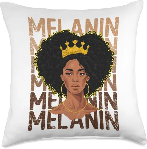 Vista 4 de Black Strong Women Afro Love Melanin African Girl American Throw Pillow