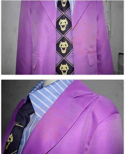 Vista 5 de Weixu Disfraz de cosplay, traje de uniforme morado, disfraz de fiesta de juego de rol de Halloween