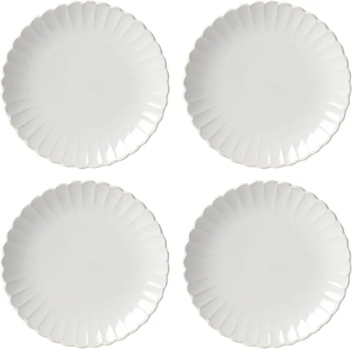 Vista 20 de Lenox Juego de vajilla de gres, vajilla francesa de 12 piezas para 4, color blanco perle festoneado, servicio para 4, apto para lavavajillas, juego