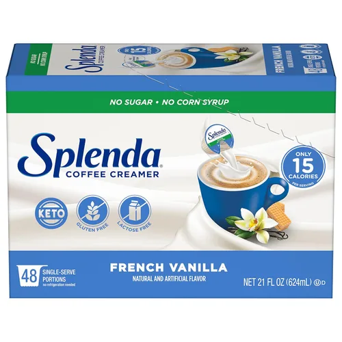 Vista 7 de SPLENDA Tazas de crema de café bajas en calorías sin azúcar, vainilla francesa, 48