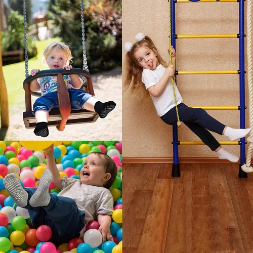 Vista 5 de GRPSKCOS Calcetines Antideslizantes para Bebés 12 Pares Calcetines Antideslizantes para Niños Pequeños de 0-7 Años Infantes Niños Pequeños Niños