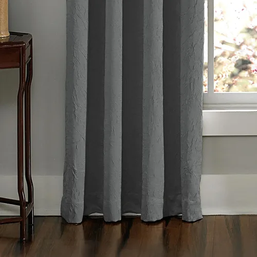 Vista 4 de Curtainworks Lenox Panel de Cortina con Ojales, Gris, 50 x 132 pulgadas