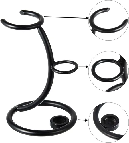 Vista 2 de Grandslam Soporte clásico para afeitar y cepillo de afeitar para almacenamiento de maquinilla de afeitar, soporte para cepillo de afeitado Negro