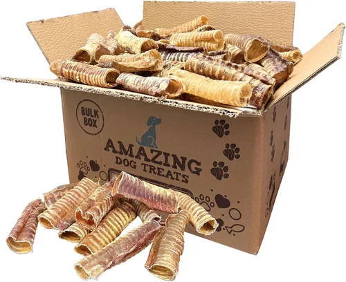 Vista 8 de Amazing Dog Treats - Masticables para perros con tráquea de carne de res de 6 pulgadas (5 piezas - 8 onzas) - Golosinas para perros de tráquea - SIN