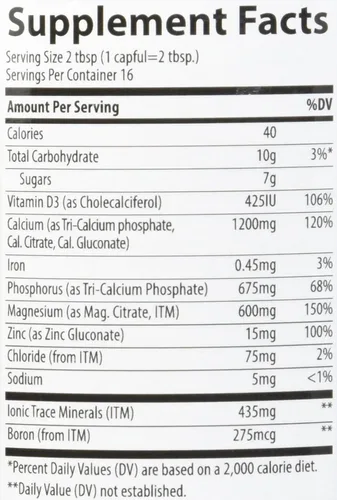 Vista 2 de Trace Minerals Cal/Mag/Zinc líquido, calcio, magnesio, zinc, vitamina D3 Suplemento dietético que apoya la densidad de tejido, músculo y hueso