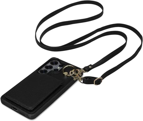Vista 40 de Funda para iPhone 12 Pro/12, 6.1'', Funda Cartera Cruzada Desmontable con Ranuras para Tarjetas con Bloqueo RFID, Anillo de Soporte 360, Funda Negro
