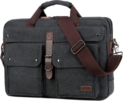 Vista 8 de Elegante 17 pulgadas de lona portátil bolsa de mensajero maletín vintage Crossbody bolsa de hombro militar para hombres BC-07 Stylish